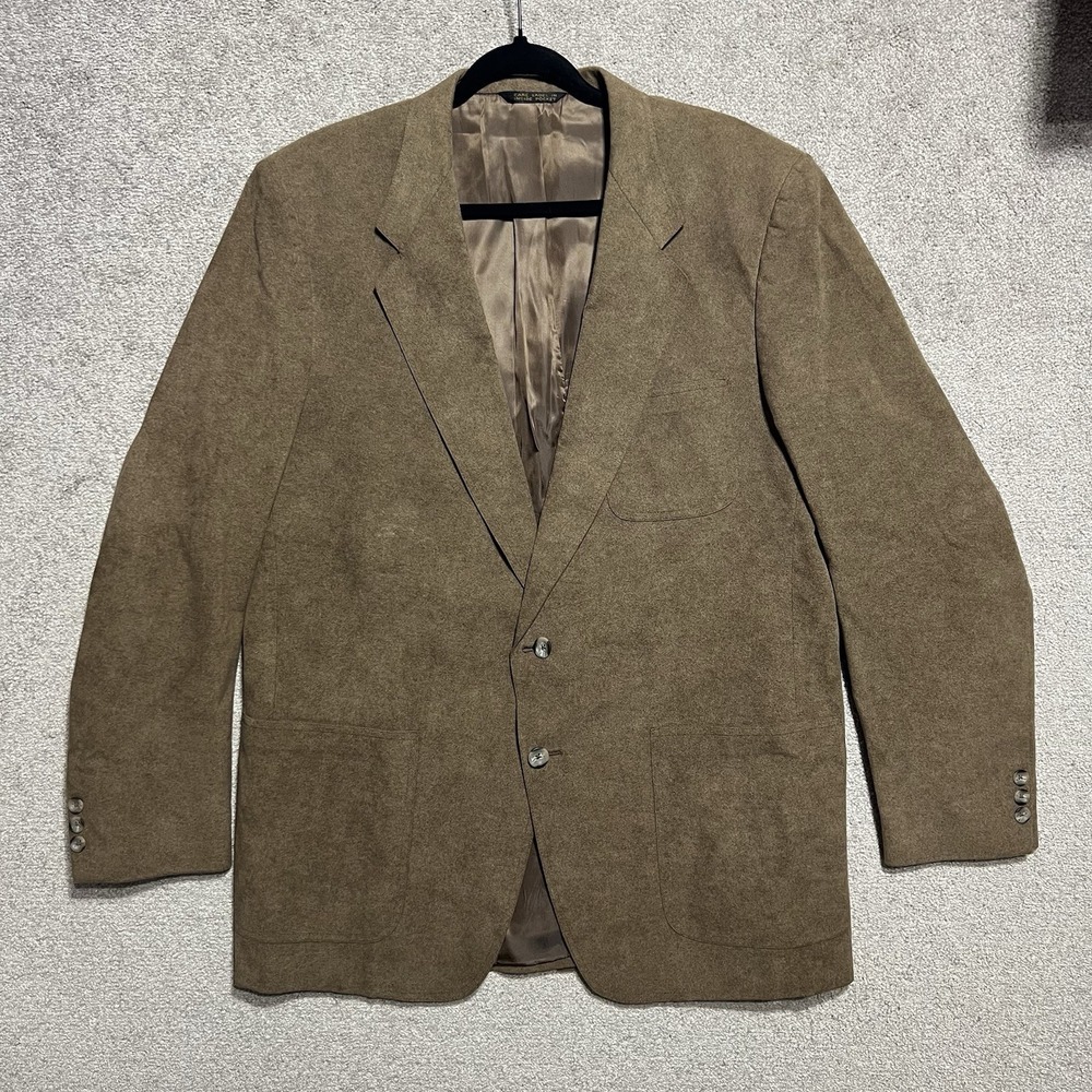 Vintage Kingsridge Suede Blazer Sport Coat Suit Jacket Tan See Measurements Men - Picture 1 of 14